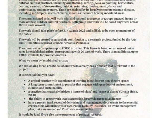 Live Art Commission: Creative Peninsula&nbsp;Programme